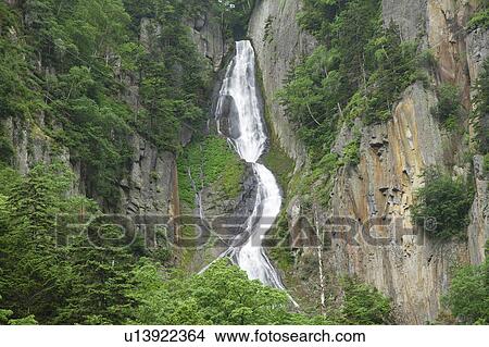 Waterfalls of Sounkyo Gorge View Large Photo Image Picture - Waterfalls of Sounkyo Gorge. Fotosearch