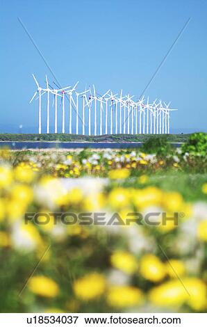Stock Photo - Wind Turbines, Hokkaido Prefecture, Japan. Fotosearch