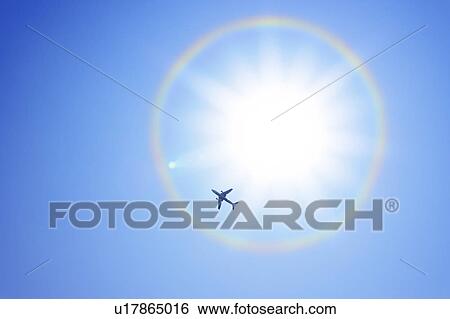 Airplane Against Sun View Large Photo Image Stock Photograph - Airplane Against Sun. Fotosearch