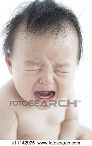 Stock Photography - Baby Boy Crying. Fotosearch