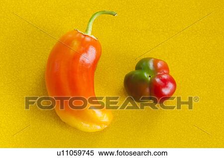 Stock Photography - Banana Pepper and Bell Pepper. Fotosearch