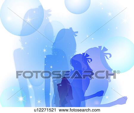 Blue Silhouetted Teenage Girls View Large Photo Image Stock Image - Blue Silhouetted Teenage Girls. Fotosearch