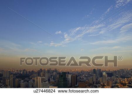 Picture - Buildings Near Tokyo Sky Tree at Dusk. Fotosearch