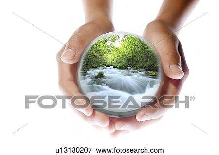 Child Holding Globe Showing Stream View Large Photo Image Stock Photo - Child Holding Globe Showing Stream. Fotosearch