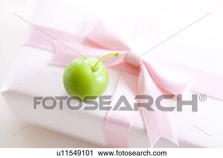 Stock Image - Chinese Crabapple Fruit on Gift Box. Fotosearch