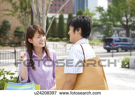 Couple Out Shopping View Large Photo Image Stock Photo - Couple Out Shopping. Fotosearch