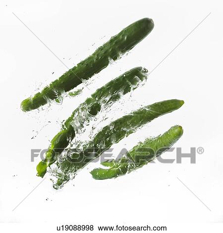 Cucumbers Falling Into Water View Large Photo Image Stock Photo - Cucumbers Falling Into Water. Fotosearch