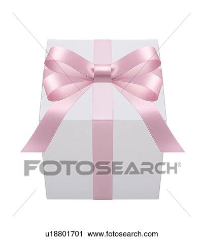 Stock Image - Gift with pink ribbon. Fotosearch