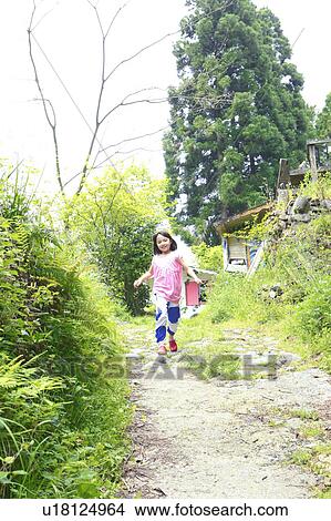 Girl Running Down Footpath View Large Photo Image Picture - Girl Running Down Footpath. Fotosearch
