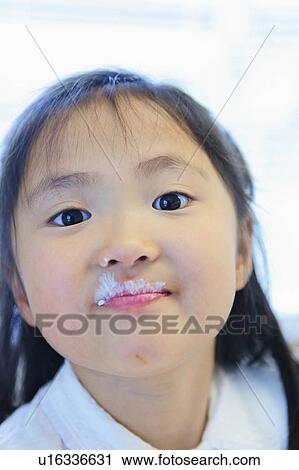 Girl with Milk Moustache View Large Photo Image Stock Image - Girl with Milk Moustache. Fotosearch