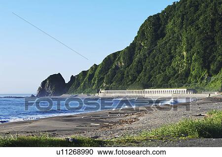 Golden Road and Coastline View Large Photo Image Stock Image - Golden Road and Coastline. Fotosearch