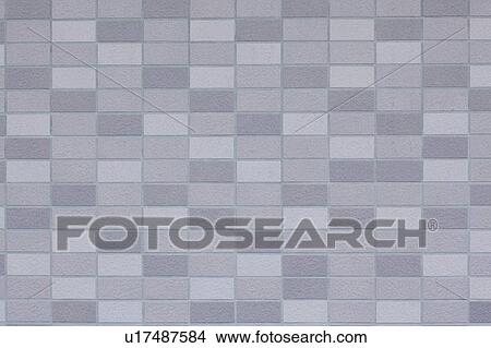 Picture - Grey Tiled Wall. Fotosearch