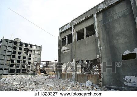 Stock Photo - Hashima Island (Gunkan Island), Nagasaki Prefecture, Kyushu, Japan. Fotosearch
