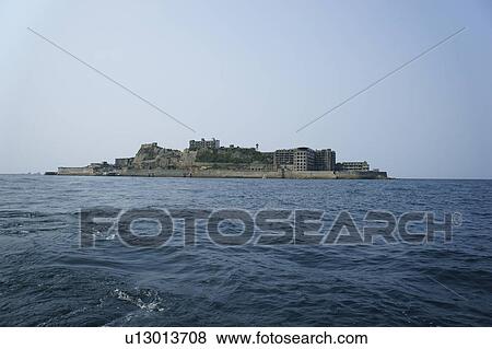 Stock Photo - Hashima Island (Gunkan Island), Nagasaki Prefecture, Kyushu, Japan. Fotosearch