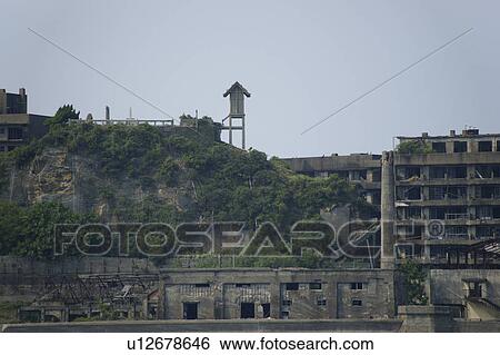 Stock Photograph - Hashima Island (Gunkan Island), Nagasaki Prefecture, Kyushu, Japan. Fotosearch
