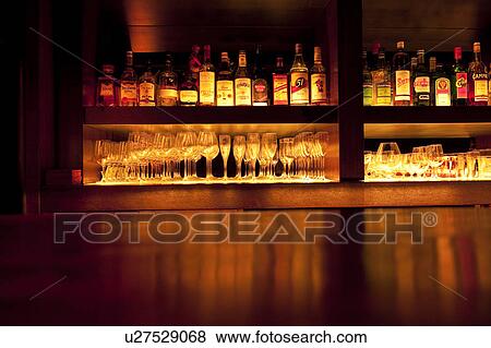 Liquor Bottles at Bar View Large Photo Image Stock Photo - Liquor Bottles at Bar. Fotosearch