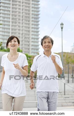 Mature Couple Jogging View Large Photo Image Stock Photo - Mature Couple Jogging. Fotosearch