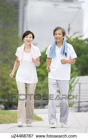 Mature Couple Jogging View Large Photo Image Stock Photo - Mature Couple Jogging. Fotosearch