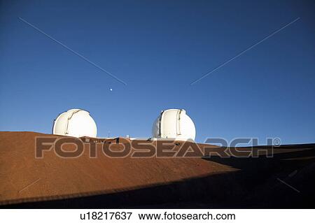 Stock Photo - Mauna Kea observatory domes, Big Island, Hawaii Islands, USA. Fotosearch