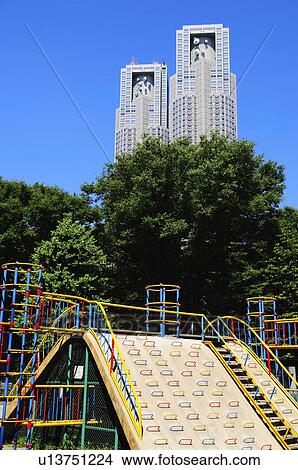 Metropolitan Government Office and Playground View Large Photo Image Picture - Metropolitan Government Office and Playground. Fotosearch
