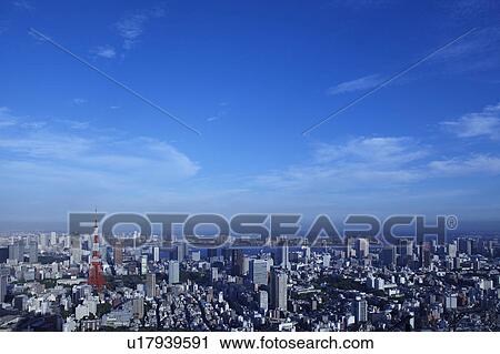 Minato Ward and Tokyo Tower Seen From Roppongi View Large Photo Image Stock Image - Minato Ward and Tokyo Tower Seen From Roppongi. Fotosearch
