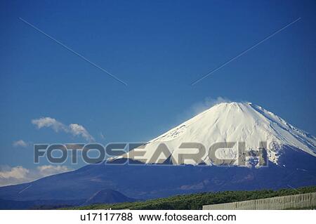 Stock Photo - Mt. Fuji in winter, Kanagawa Prefecture, Honshu, Japan. Fotosearch