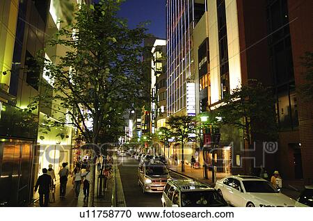 Stock Image - Namiki Street at Night. Fotosearch