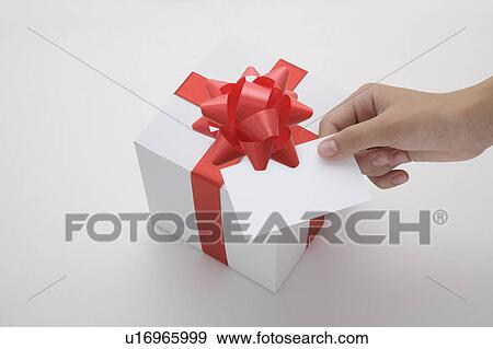 Stock Photo - Present Box and Message Card. Fotosearch