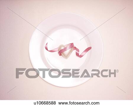 Ribbon and Heart Shaped Candle on Plate View Large Photo Image Stock Photo - Ribbon and Heart Shaped Candle on Plate. Fotosearch