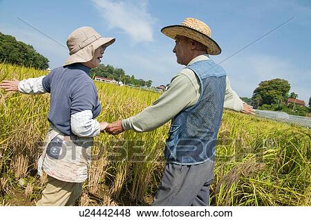 Senior Couple Dancing in Paddy Field View Large Photo Image Stock Photo - Senior Couple Dancing in Paddy Field. Fotosearch
