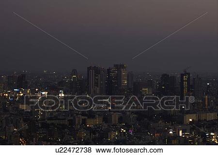 Shinjuku at Night, Seen From Ikebukuro View Large Photo Image Stock Photo - Shinjuku at Night, Seen From Ikebukuro. Fotosearch