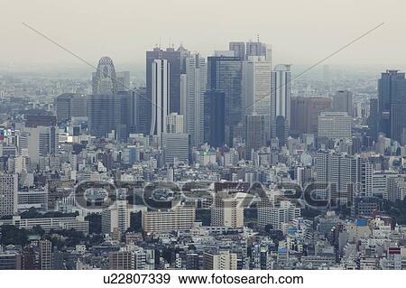Stock Photo - Shinjuku Seen From Ikebukuro. Fotosearch