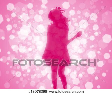 Silhouetted Girl Against Glittering Background View Large Photo Image Stock Photo - Silhouetted Girl Against Glittering Background. Fotosearch