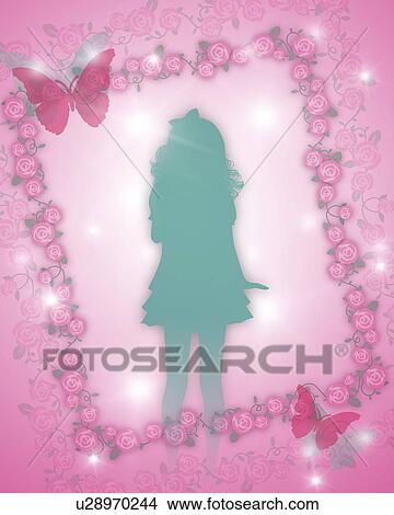 Silhouetted Girl in Rose Frame View Large Photo Image Picture - Silhouetted Girl in Rose Frame. Fotosearch