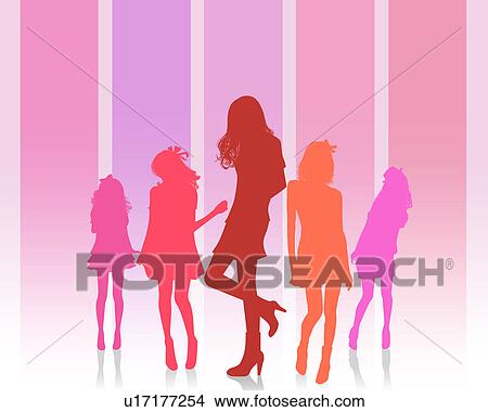 Silhouetted Teenage Girls View Large Photo Image Picture - Silhouetted Teenage Girls. Fotosearch