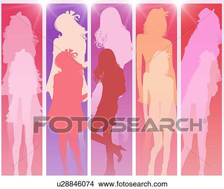 Silhouetted Teenage Girls View Large Photo Image Picture - Silhouetted Teenage Girls. Fotosearch
