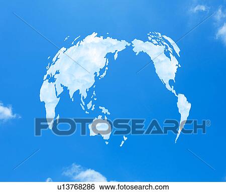 Sky and world map View Large Photo Image Stock Photograph - Sky and world map. Fotosearch