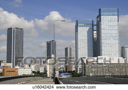Skyscrapers and Harumi Ohashi View Large Photo Image Picture - Skyscrapers and Harumi Ohashi. Fotosearch