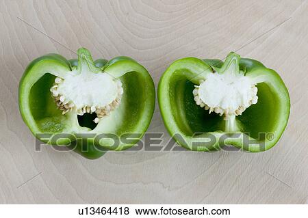 Stock Photo - Sliced green bell pepper. Fotosearch
