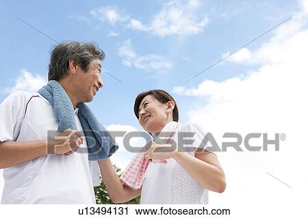 Stock Image - Sporty Mature Couple. Fotosearch