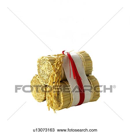 Straw Rice Bag, Japanese New Year Decoration View Large Photo Image Stock Image - Straw Rice Bag, Japanese New Year Decoration. Fotosearch