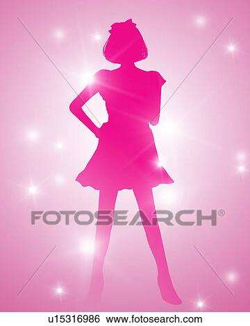 Teenage Girl in Silhouette View Large Photo Image Stock Photograph - Teenage Girl in Silhouette. Fotosearch
