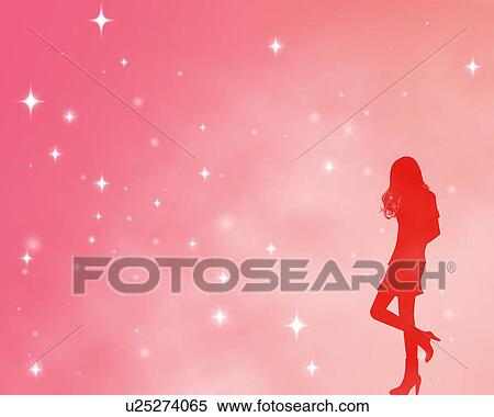 Stock Photography - Teenage Girl in Silhouette. Fotosearch