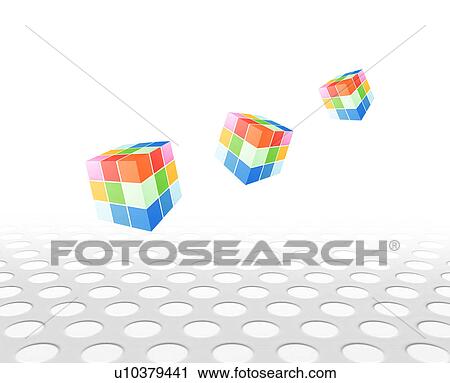 Stock Image - Three Cubes. Fotosearch