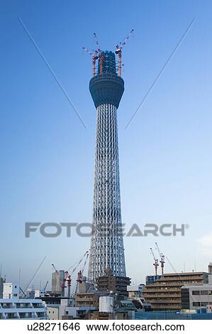 Stock Photograph - Tokyo Sky Tree Under Construction. Fotosearch