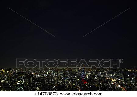 Tokyo Tower and City at Night View Large Photo Image Stock Image - Tokyo Tower and City at Night. Fotosearch