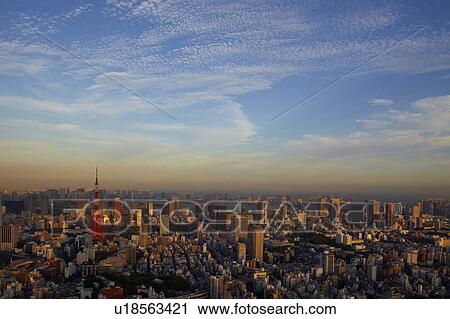 Tokyo Tower Seen From Roppongi at Dusk View Large Photo Image Stock Image - Tokyo Tower Seen From Roppongi at Dusk. Fotosearch