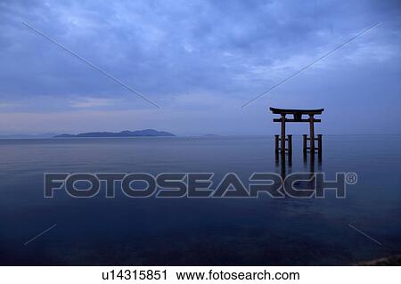 Torii gate at lake biwa, Shiga Prefecture, Honshu, Japan View Large Photo Image Stock Image - Torii gate at lake biwa, Shiga Prefecture, Honshu, Japan. Fotosearch