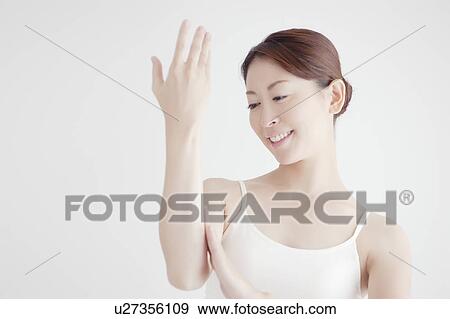 Young Woman and Hand Care View Large Photo Image Stock Photo - Young Woman and Hand Care. Fotosearch