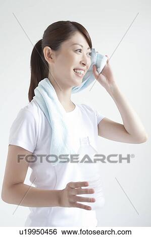 Young Woman Cooling Down View Large Photo Image Stock Photograph - Young Woman Cooling Down. Fotosearch